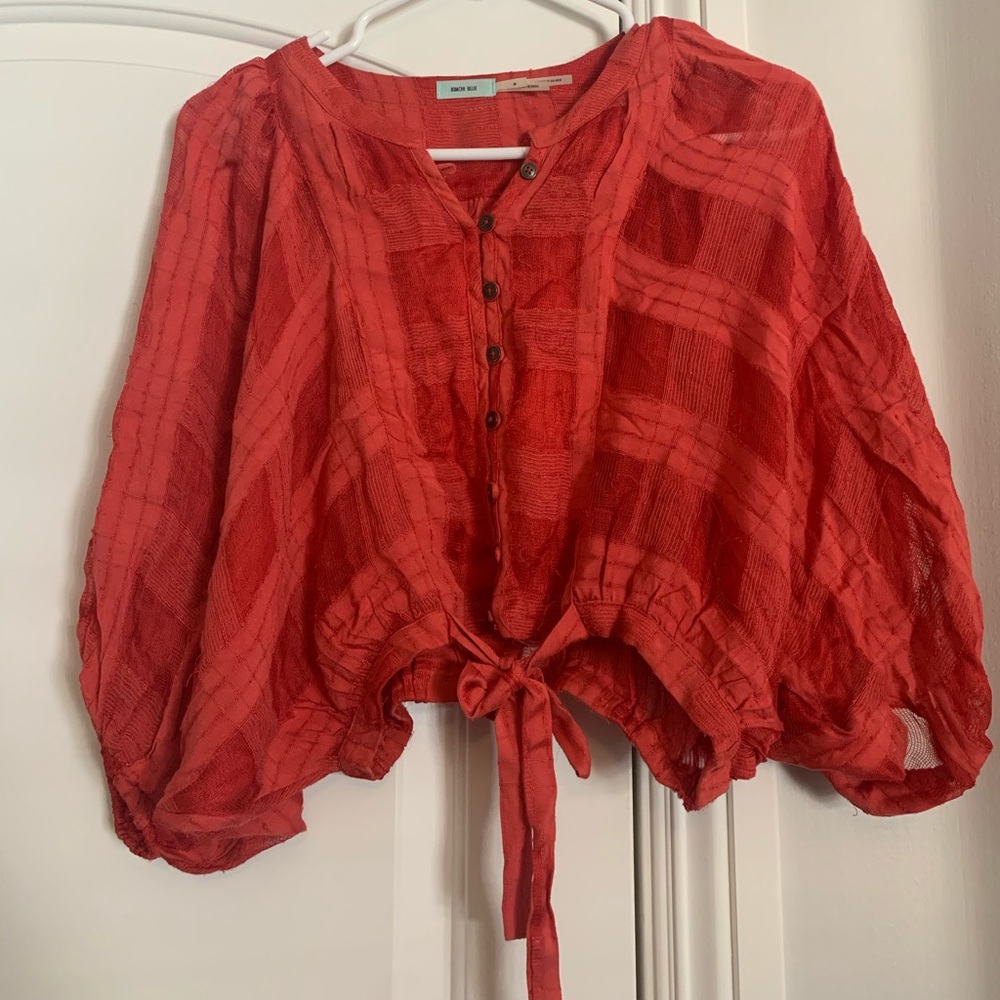 Long sleeve tie crop urban outfitters